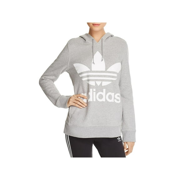 Adidas Originals Women's Logo Running Hoodie Grey Size X-Small
