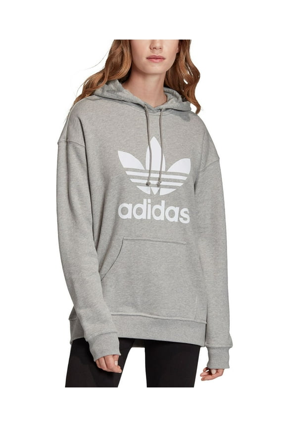 Originals Women’s Trefoil Hoodie Sweatshirt, Grey, X-Small