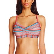 Adidas Pink Stripe A Pose Twist Front Swim Bikini Top Women's Small