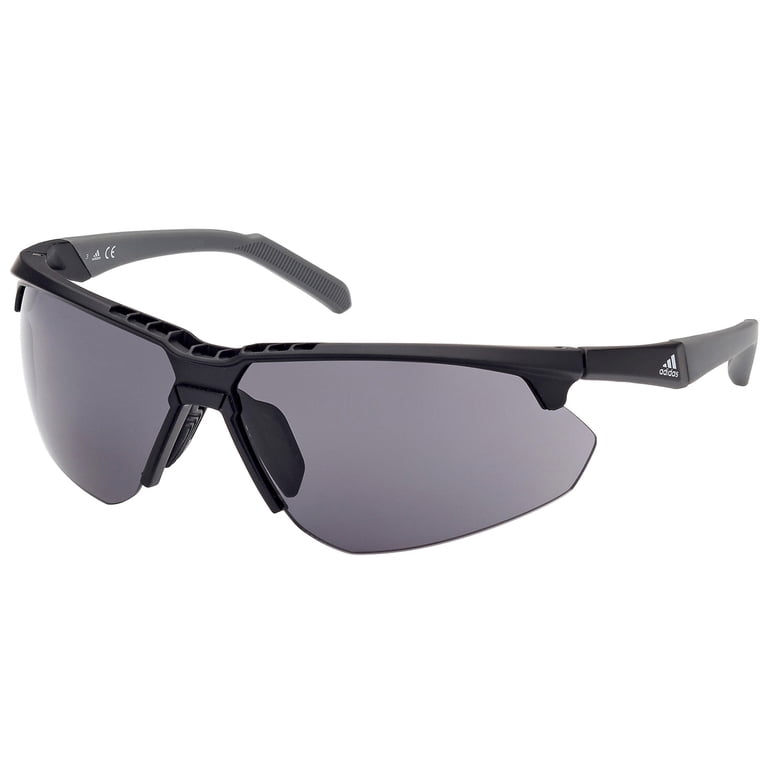 Adidas Men's Semi-Rimless Wrap Sunglasses with Clear Bonus Lens