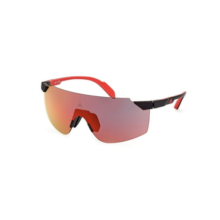 Adidas SP0056 02L Unisex Sport Sunglasses - Matte Black Frame, Roviex Mirror Lenses
