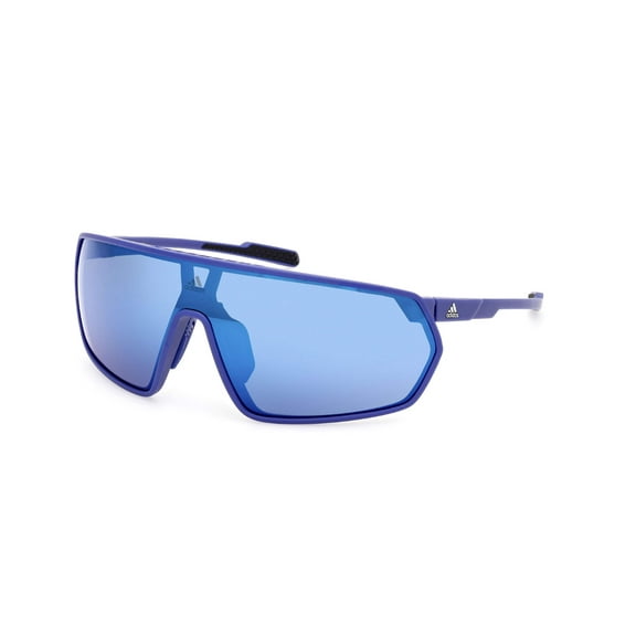 Adidas SP0088 91Q Unisex Sport Sunglasses - Opal Blue Frame, Blue Mirror Lenses