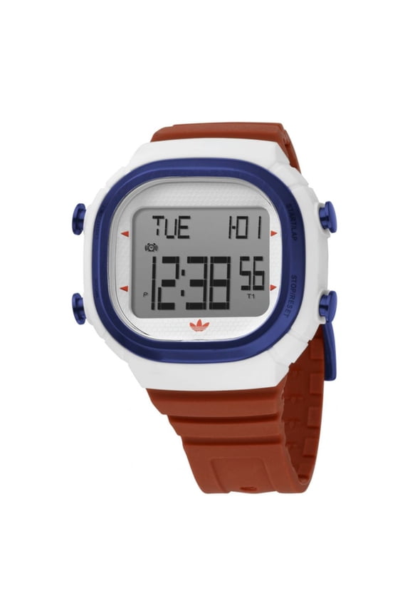 Seoul Unisex Digital Red Rubber Strap Quartz Watch ADH9504