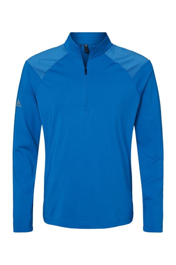 - Shoulder Stripe Quarter-Zip Pullover - A520 - Glory Blue - Size: M