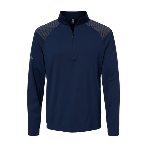 Adidas - Shoulder Stripe Quarter-Zip Pullover - A520 - Team Navy Blue - Size: 3XL