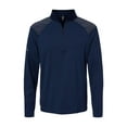 thumbnail image 1 of Adidas - Shoulder Stripe Quarter-Zip Pullover - A520 - Team Navy Blue - Size: M, 1 of 2