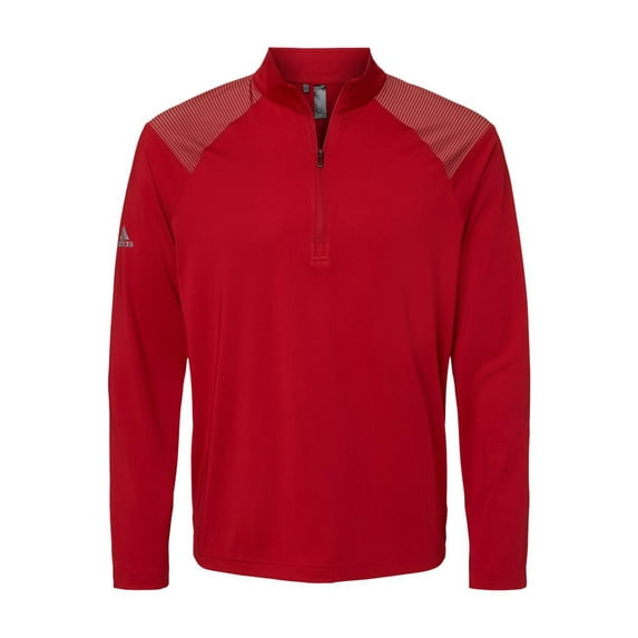 Adidas - Shoulder Stripe Quarter-Zip Pullover - A520 - Team Power Red - Size: S
