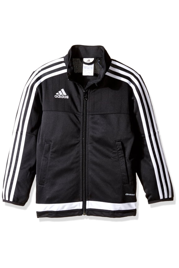 Unisex-Child Soccer Tiro 15 Training Jacket, White/Black, Large