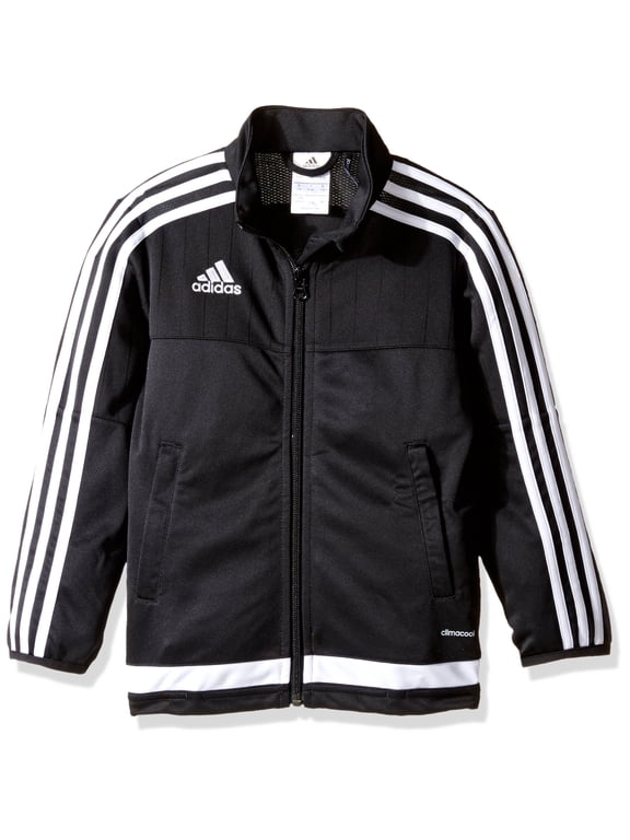 Unisex-Child Soccer Tiro 15 Training Jacket, White/Black, Large