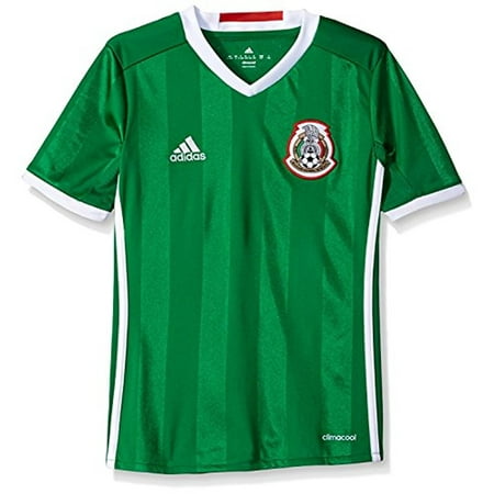 Adidas Soccer Youth Mexico jersey, X-Small, Green/Poppy
