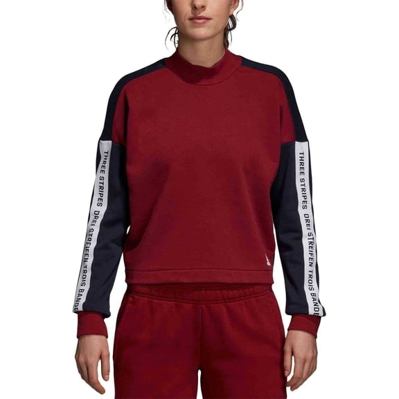 Adidas Sport Id Mock-Neck Sweatshirt (Medium Red, XX-Small)