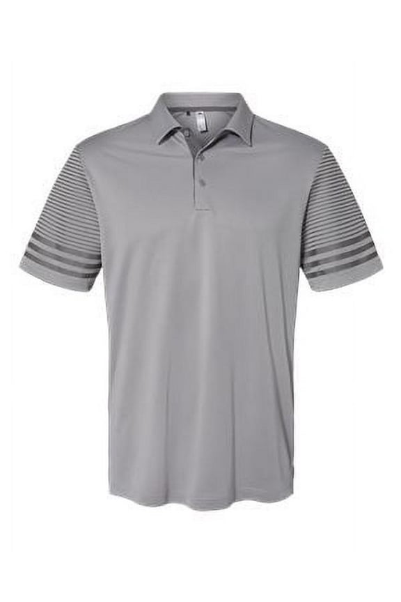 - Striped Sleeve Polo - A490 - Grey Three/ Grey Five - Size: XL
