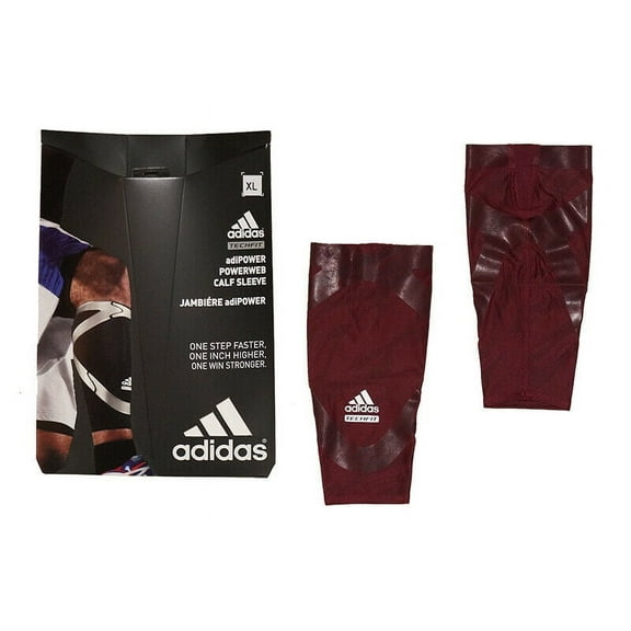 Adidas Techfit Men's Basketball Jambiere adiPOWER Powerweb Compression Calf Sleeve - Maroon
