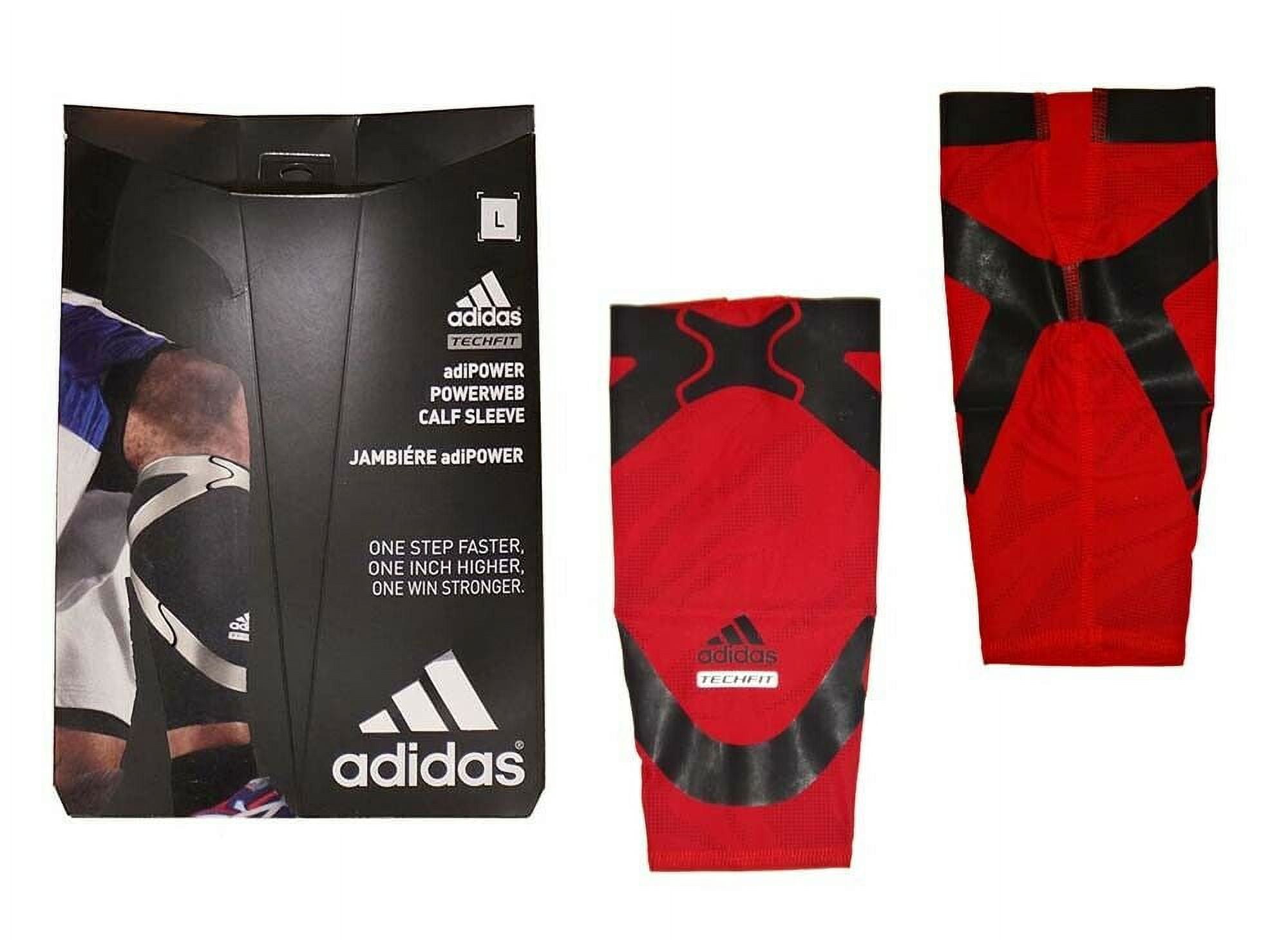Adidas Techfit Men's Basketball Jambiere adiPOWER Powerweb Compression Calf  Sleeve - Red/Black 