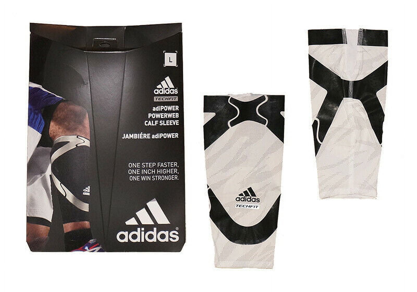 Adidas Techfit Men's Basketball Jambiere adiPOWER Powerweb Compression Calf  Sleeve - White/Black 