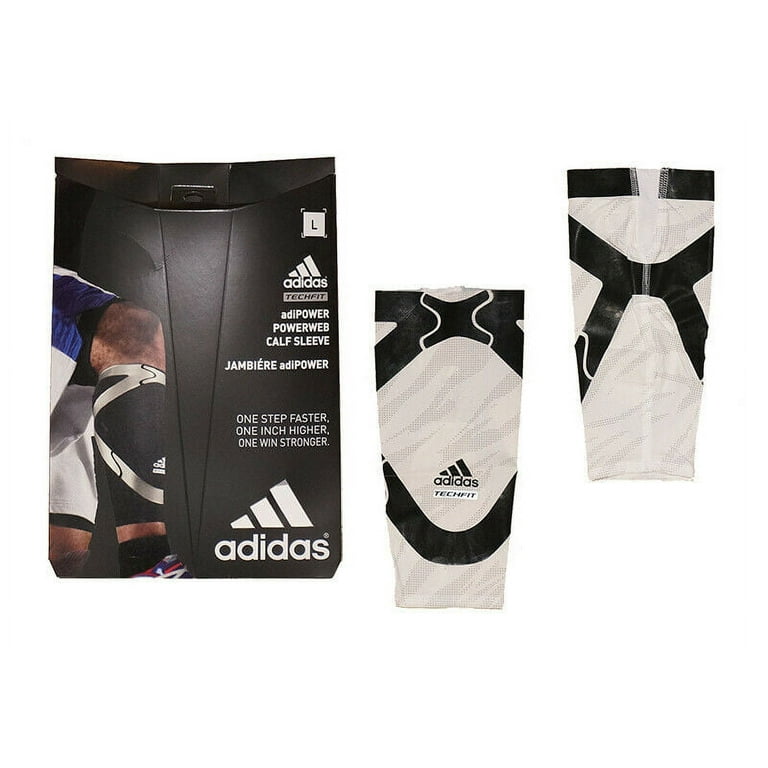 Adidas Techfit Men's Basketball Jambiere adiPOWER Powerweb Compression Calf  Sleeve - White/Black