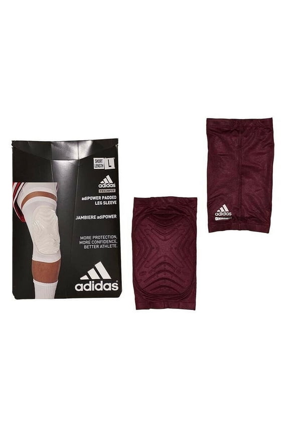 Techfit Men's Jambiere adiPOWER Padded Leg Sleeve Knee Sleeve - Dark Maroon