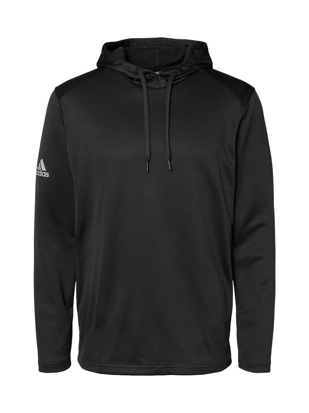 Adidas - Textured Mixed Media Hooded Sweatshirt - A530 - Black - Size: 4XL