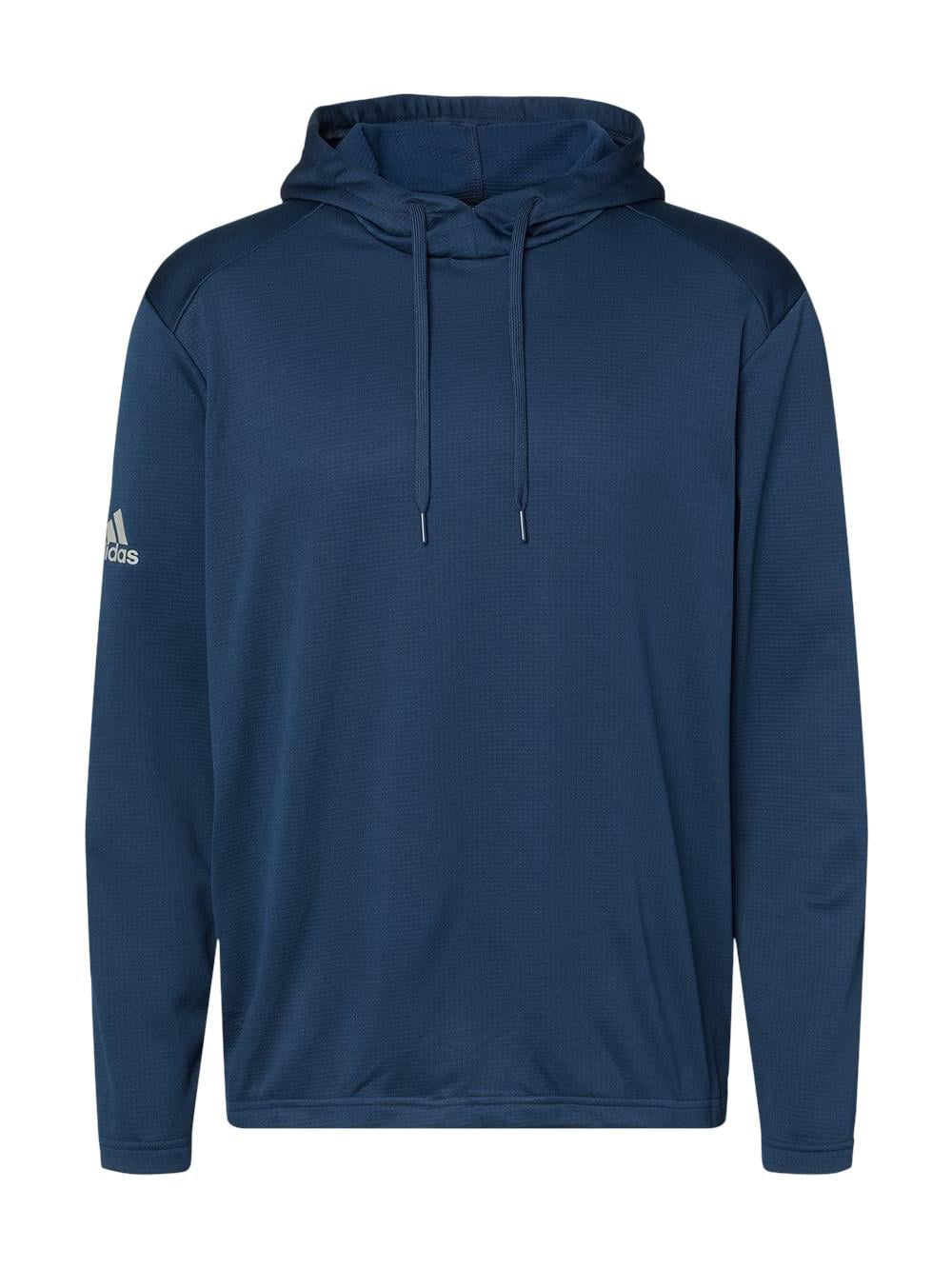 Adidas - Textured Mixed Media Hooded Sweatshirt - A530 - Collegiate Navy - Size: L