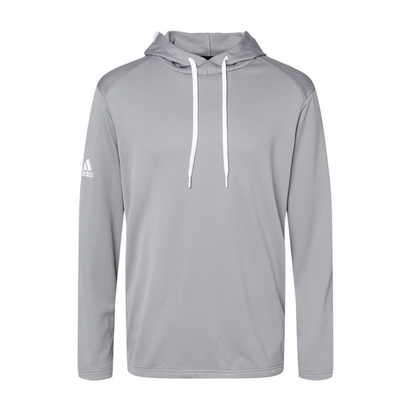 Adidas - Textured Mixed Media Hooded Sweatshirt - A530 - Grey Three - Size: XS