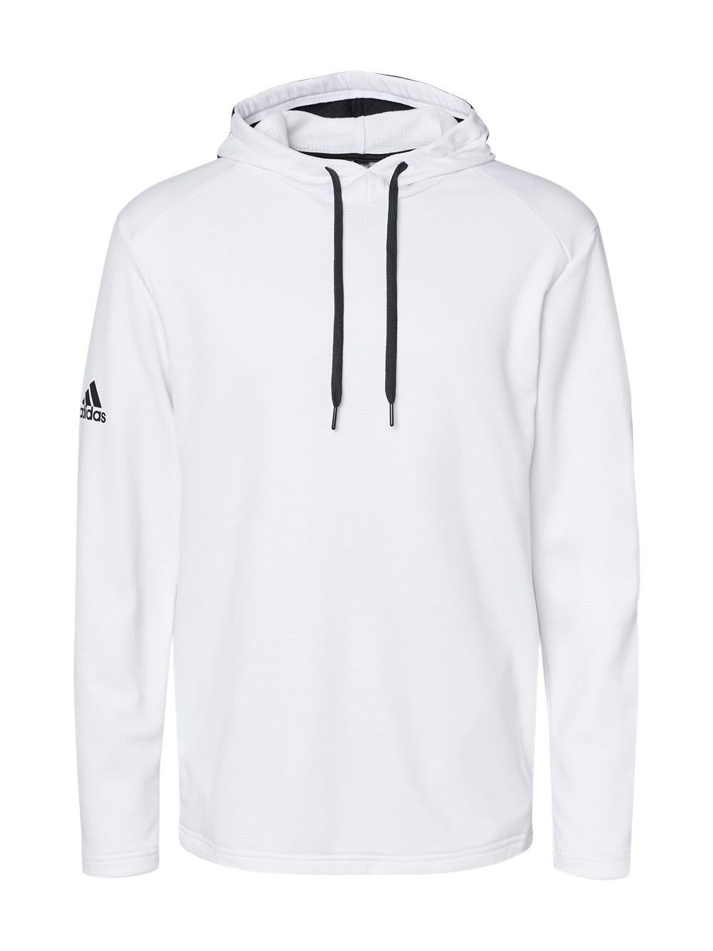 Adidas - Textured Mixed Media Hooded Sweatshirt - A530 - White - Size: S