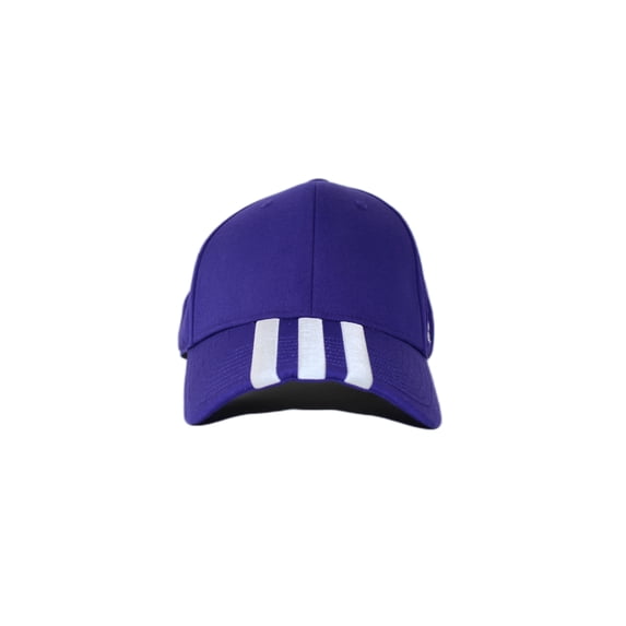 Adidas Three Striped Adjustable Baseball Cap for Men - Sports Hat Royal Purple/White