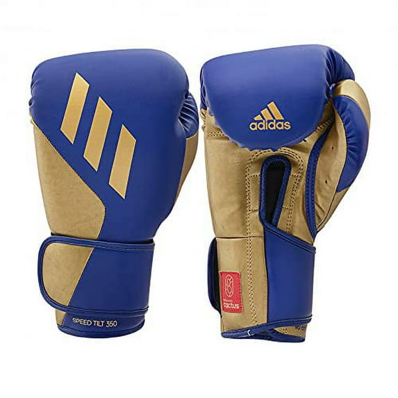 Adidas Tilt 350 Pro Boxing Gloves for Men, Women, Unisex Blue/Met Gold Weight 14oz