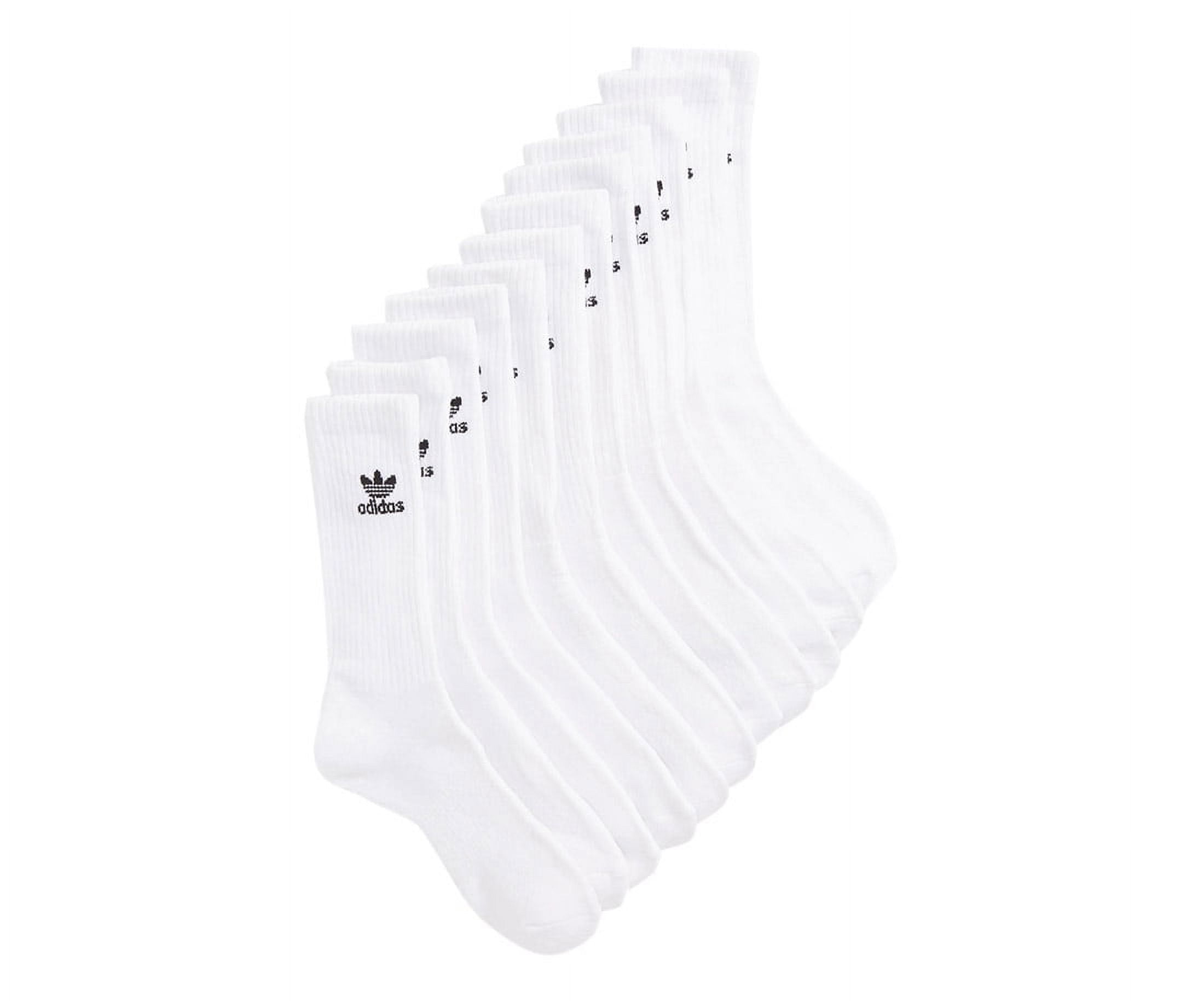 Adidas Trefoil Crew 6 Pairs Unisex Socks Size 6-12, Color: White