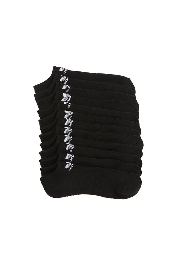 Trefoil No Show 6 Pairs Mens No Show & Liner Socks Size 6-12, Color: Black