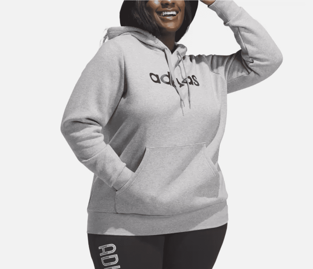 Adidas Women's Trendy Plus Size Pullover Hoodie Logo Medium Grey Heather New