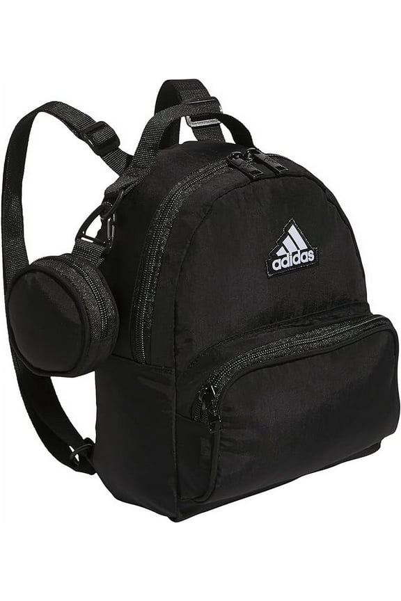 Unisex Adjustable and Zippered Pouch Shoulder Backpack, Black
