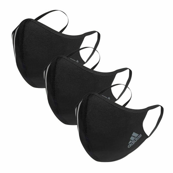 Adidas Unisex Face Covers Facemasks 3-Pack, Black, HF7045