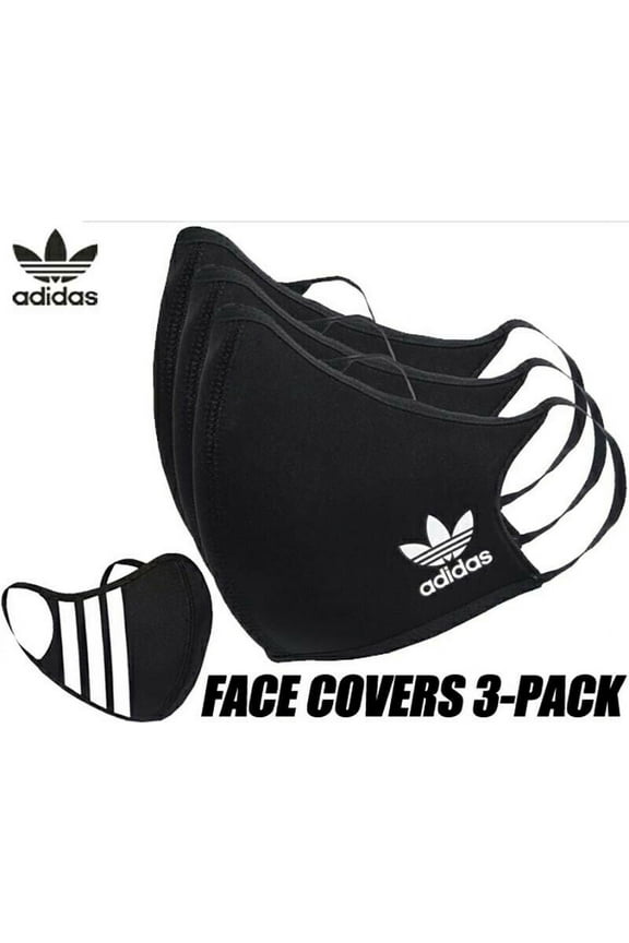 Unisex Face Covers Facemasks 3-Pack, Black/White, HC4703