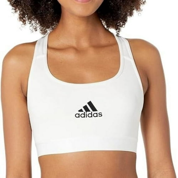 Adidas WHITE/BLACK PowerReact Train Medium-Support Bra, US 2X-Large A-C