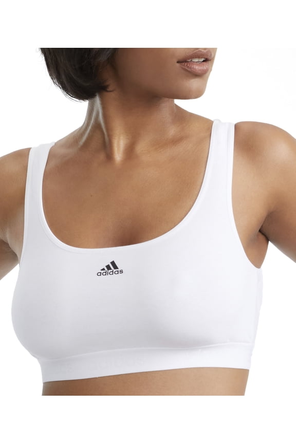 WHITE Comfort Flex Soft Cotton Crop Bra, US Medium