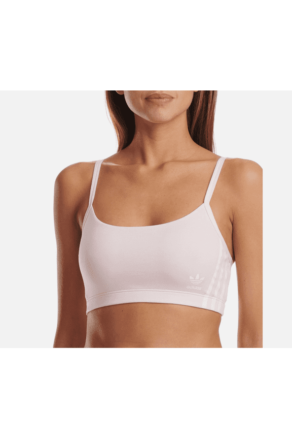 Women Medium Impact Comfort Flex Cotton Scoop Bralette 4A4H00 Clear Pink Size Large