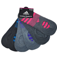 thumbnail image 1 of Adidas Women Super No Show Socks Size 5-10 Stripe 6 Pairs Gray Assorted, 1 of 5