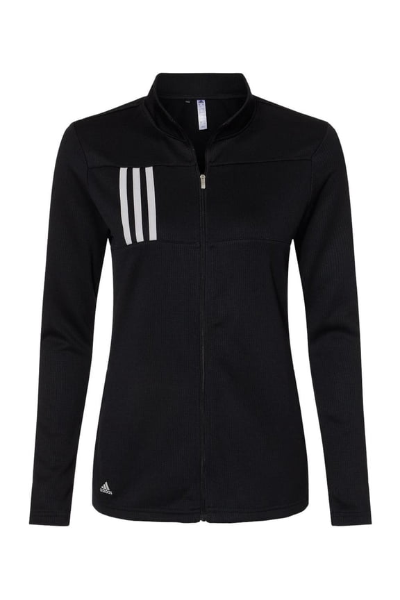 - Women's 3-Stripes Double Knit Full-Zip - A483 - Black/ Grey Two - Size: 2XL