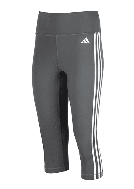 Adidas Women's 3-Stripes High-Waisted 3/4 Leggings (Grey, Small)