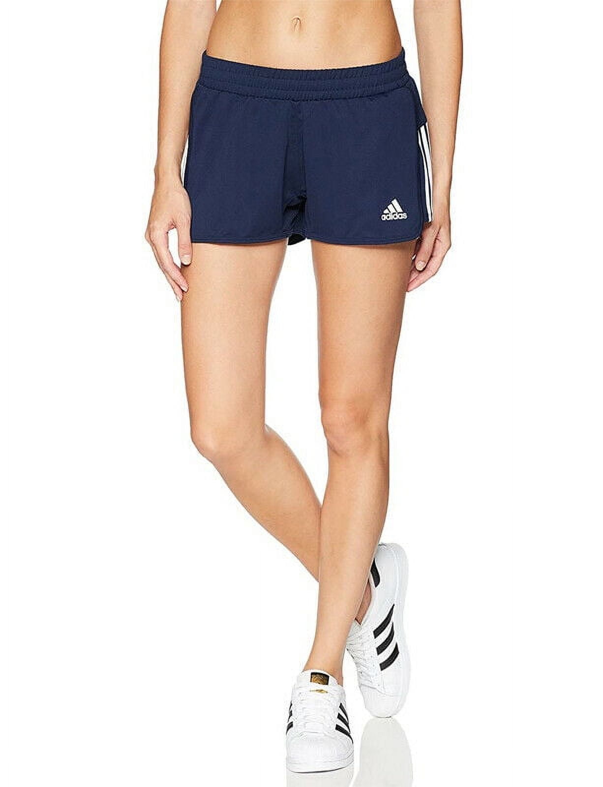 Adidas Women\'s CF2817 Navy/White 3-Stripes Knit Shorts