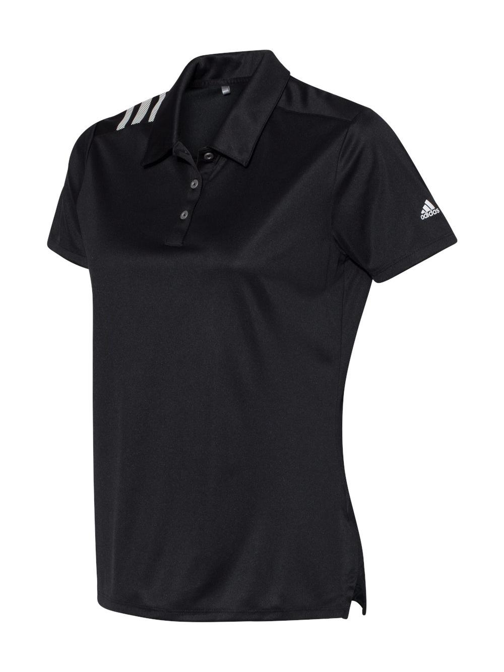 Adidas - Women's 3-Stripes Shoulder Polo - A325 - Black/ White - Size: 3XL - image 1 of 3