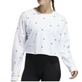 thumbnail image 1 of Adidas Women's AOP Cropped Crew Sweatshirt, White, 1 of 1