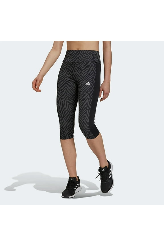 Women's Designed to Move High-Rise Sport Zebra Capri Tights GR9653 Black