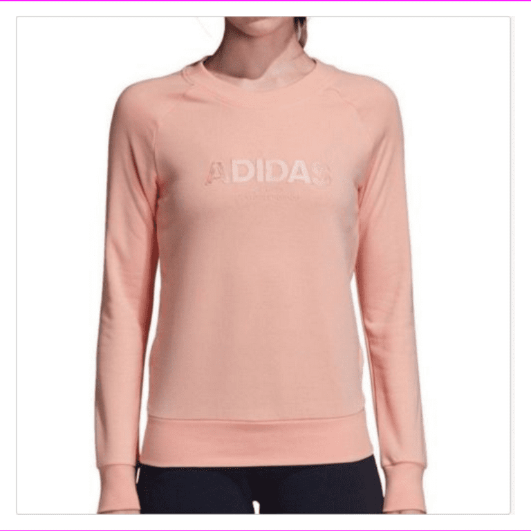 Adidas Women s Essential All Caps Crew Neck Sweatshirt XL Hazcor Walmart