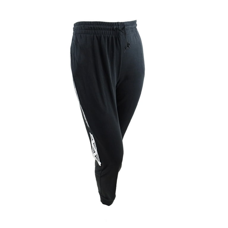 Adidas Women's Essentials Block-Logo Sweatpants (XS, Black) 