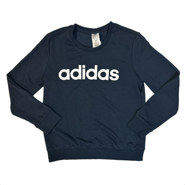 Adidas Women's Essentials Logo Long Sleeve Ribbed Crewneck Sweatshirt  (Navy, XL) - Walmart.com