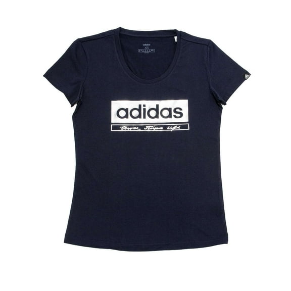 Adidas Women's Foil Graphic Crew Neck Tee, Ink,XS - US