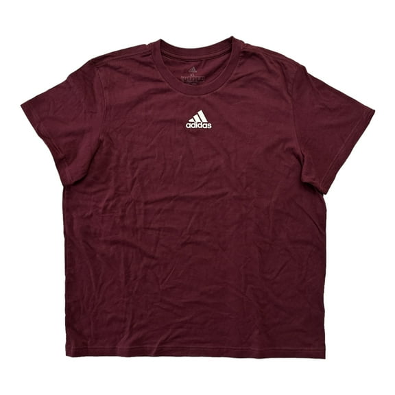 Adidas Women's Fresh Short Sleeve Graphic Print Crewneck Tee (Maroon, S)