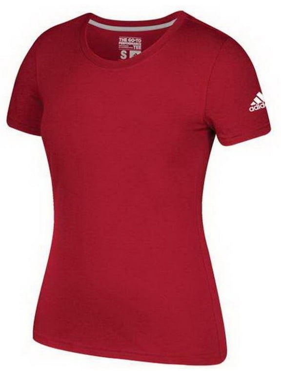 Women's Go-to Performance Short Sleeve Crew Athletic Tee Top (Red, 3XL)