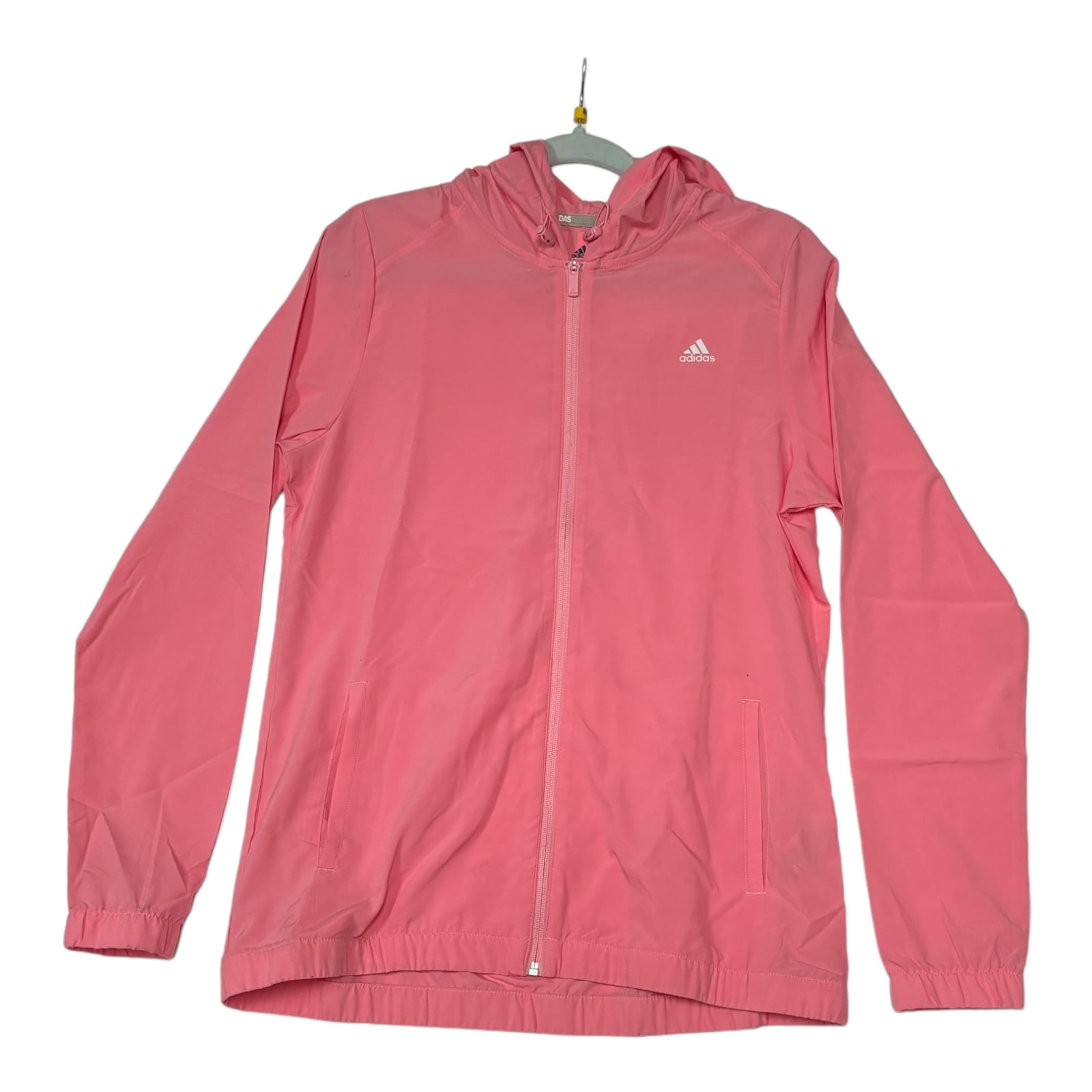 Adidas Women s Light Pink Woven Full Zip Wind Jacket w Hood ADVW0021 Large Walmart